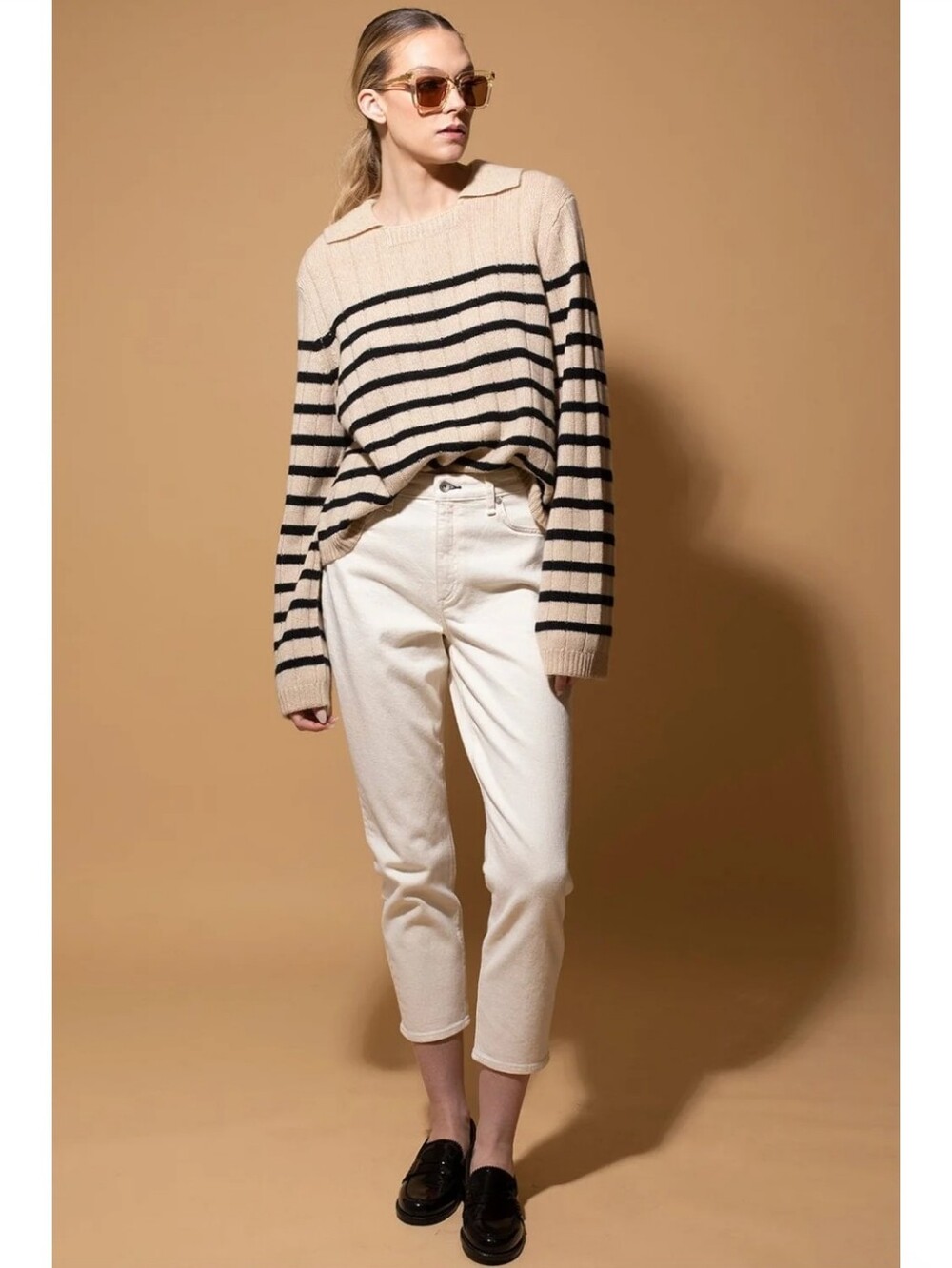 Rag & Bone Nina High Rise Cigarette Ecru White Slim Fit Cropped Jeans